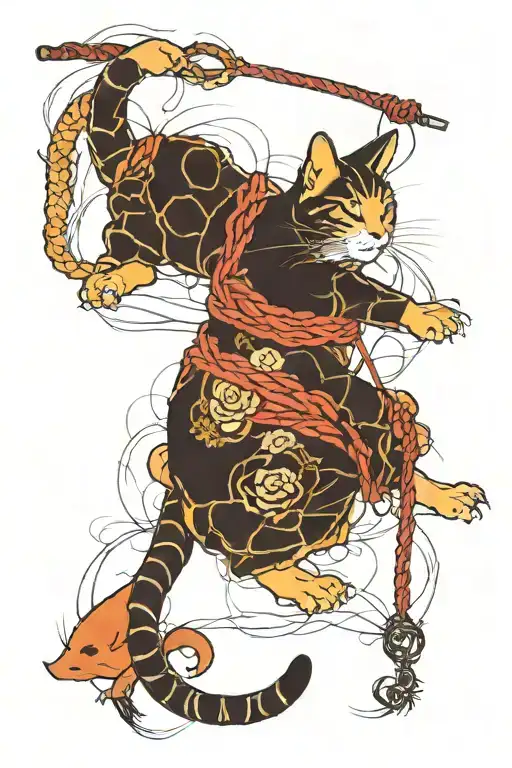 Shibari Cat tattoo design idea