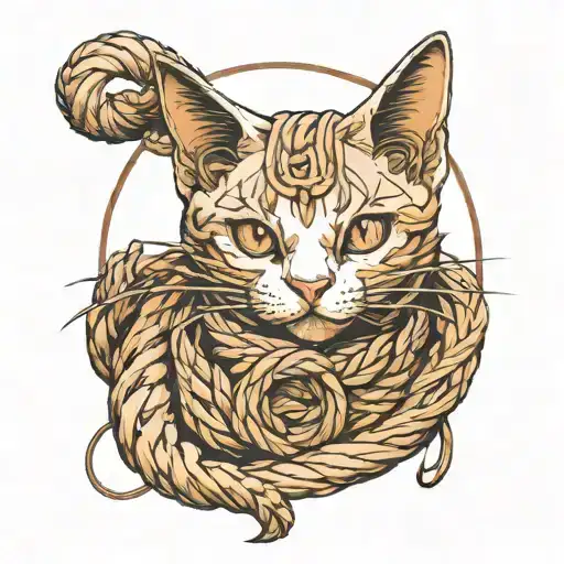 shibari cat animal inspired tattoo tattoo design idea