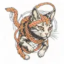 shibari cat animal tattoo design idea