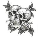 see no evil hear no evil speak no evil skull with rose and smoke  tattoo design idea
