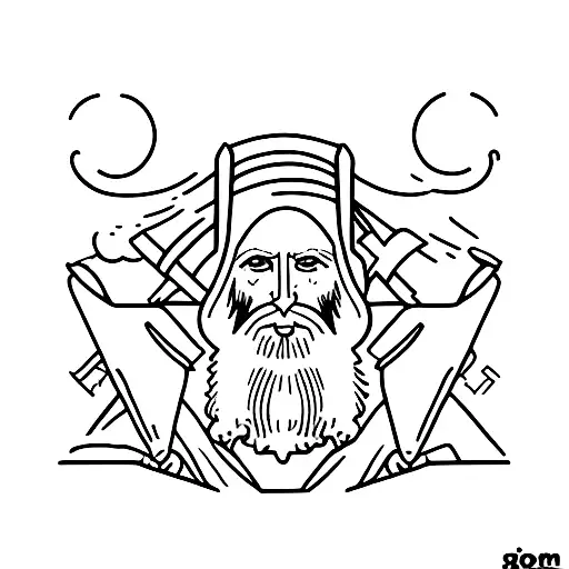 tarot card hermit which is small and without card border tattoo design idea
