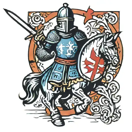 crusader knight tattoo design idea
