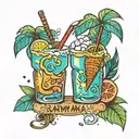 Bahamas, love, drinks tattoo design idea
