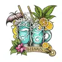 Bahamas, love, drinks tattoo design idea
