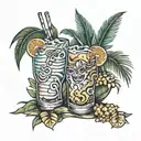 Bahamas, love, drinks tattoo design idea