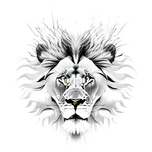 lion wings tree scars time tattoo design idea