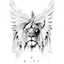 lion wings tree scars time tattoo design idea