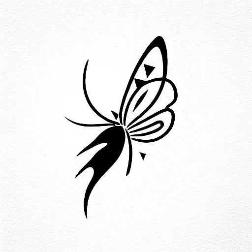 semi-colon but with a half-moon instead and a curved butterfly wing next to that symbol tattoo design idea