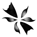 semi-colon but with a half-moon instead and a curved butterfly wing next to that symbol tattoo design idea