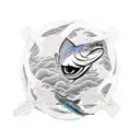 gojo eyes and Pisces, and jujutsu kaisen background tattoo design idea