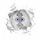 gojo eyes and Pisces, and jujutsu kaisen background tattoo design idea