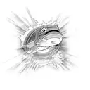 gojo eyes and Pisces, and jujutsu kaisen background tattoo design idea