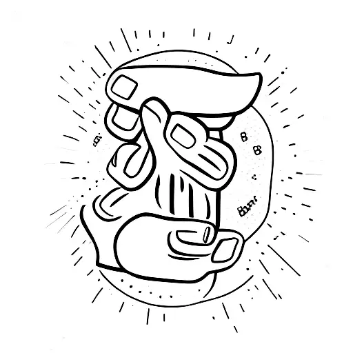 fist and heart tattoo design idea