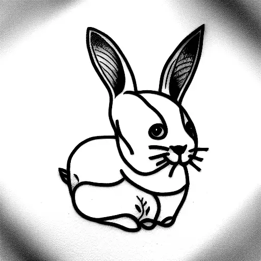 bunny tattoo design idea