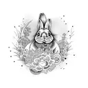 bunny tattoo design idea