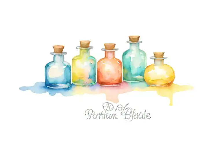 3 potion bottles tattoo design idea