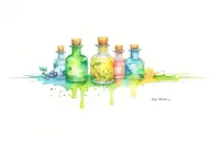 3 potion bottles tattoo design idea