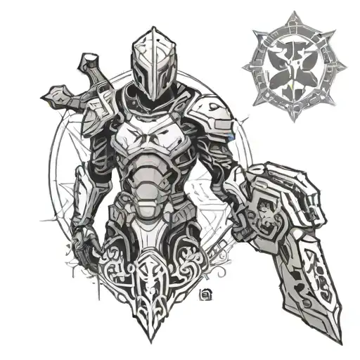 Destiny 2 Titan with Hammer of Sol tattoo design idea