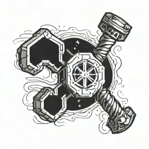 Destiny 2 Titan Hammer with Titan Symbol tattoo design idea