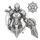 Destiny 2 Titan with Hammer of Sol tattoo design idea