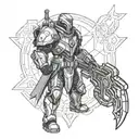 Destiny 2 Titan with Hammer of Sol tattoo design idea
