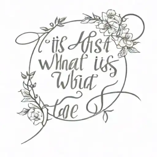 Jewish quote "it is what it is", wedding anniversary  tattoo design idea