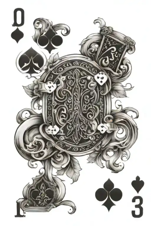 2 poker cards 7 and 3  tattoo design idea