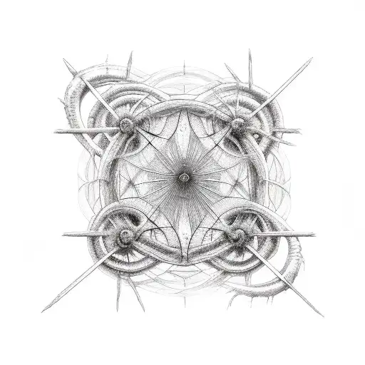 web of wyrd made from sticks tattoo design idea