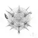 web of wyrd made from sticks tattoo design idea