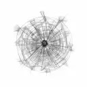 An abstract design featuring a tangled web of thoughts and words, illustrating the client's tendency to overthink and analyze everything. tattoo design idea