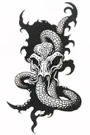 scorpion, snake, ram skull  tattoo design idea