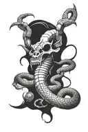 scorpion, snake, ram skull  tattoo design idea