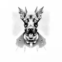 angry doberman tattoo design idea
