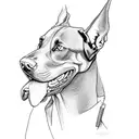 angry doberman tattoo design idea