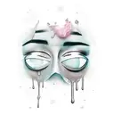 crying behind a mask tattoo design idea