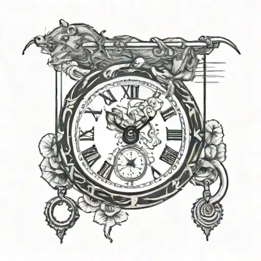 rat clock king scales   tattoo design idea