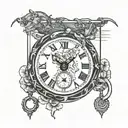 rat clock king scales   tattoo design idea