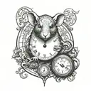 rat clock king scales   tattoo design idea