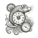rat clock king scales   tattoo design idea