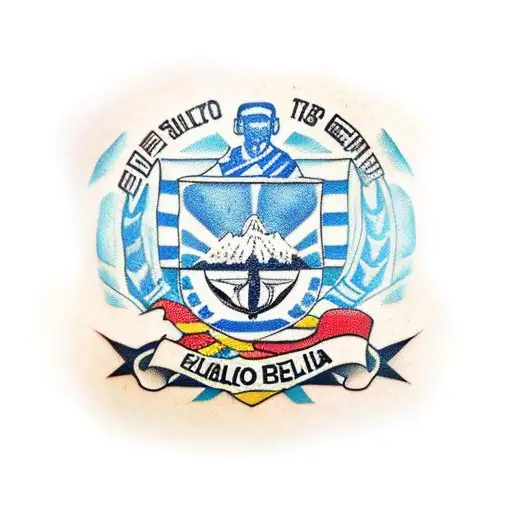 El Salvador flag and Belize flag  tattoo design idea