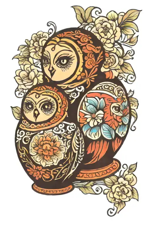 Russian nesting doll tattoo design idea
