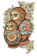 Russian nesting doll tattoo design idea