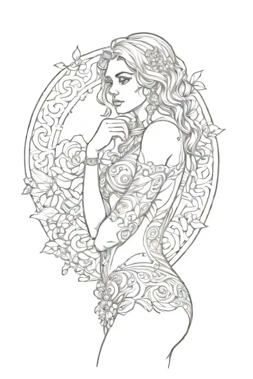 full body Aphrodite realistic sexy girl shoulder tattoo  tattoo design idea