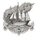 quote “Burn The Boats” tattoo design idea
