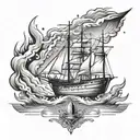 quote “Burn The Boats” tattoo design idea