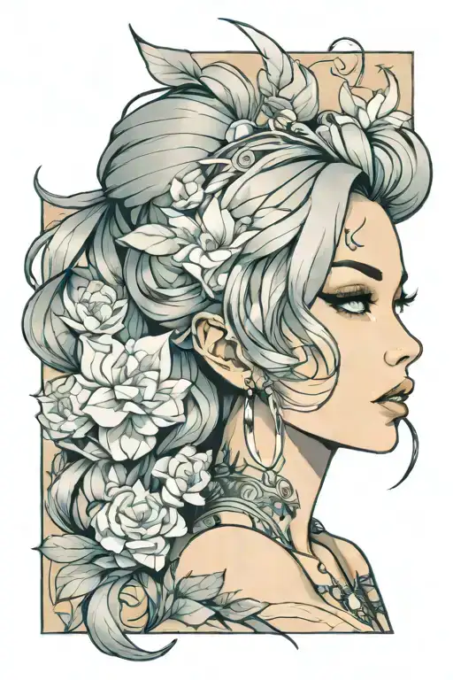 woman face Latina tattoo design idea