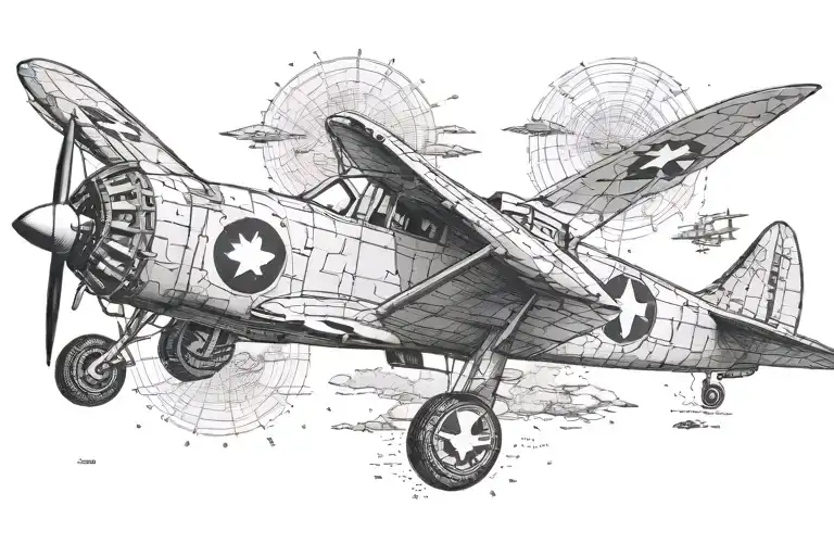 ww2 plane Japanese zero tattoo design idea