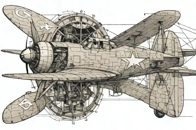ww2 plane schematic tattoo design idea