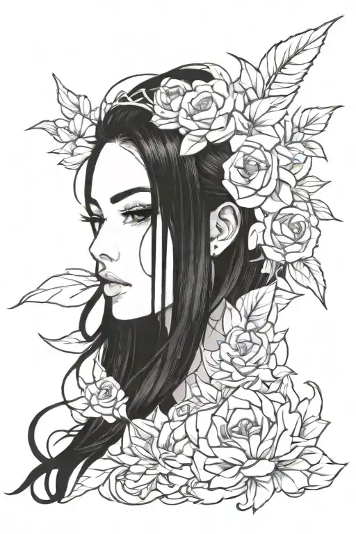 woman face Latina tattoo design idea