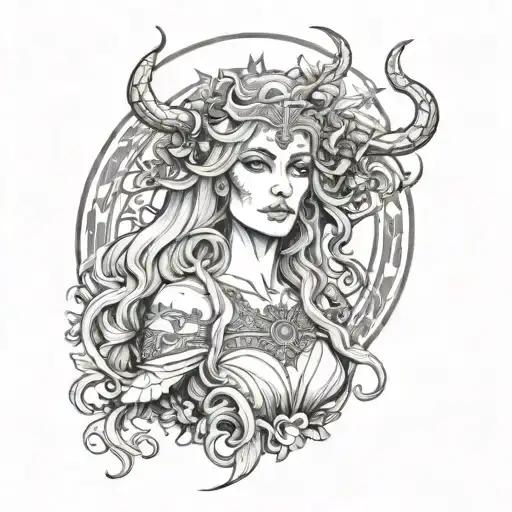 Norse goddess hel nordic godess tattoo design idea